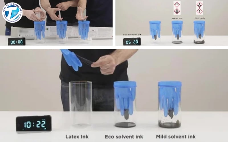 Thí nghiệm nhỏ về mực in latex khi so sánh với mực Eco Solvent và Mild Solvent